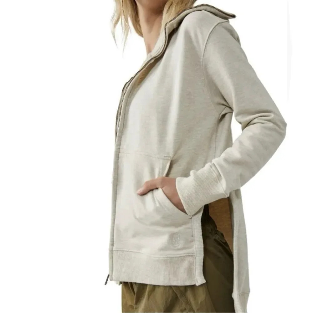 Free Poeple Movement sz L Baseline Zip Up Jacket Oatmilk zip front sweatshirt